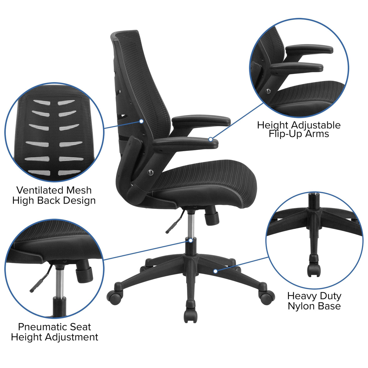 Black Mesh High Back Chair Y79628