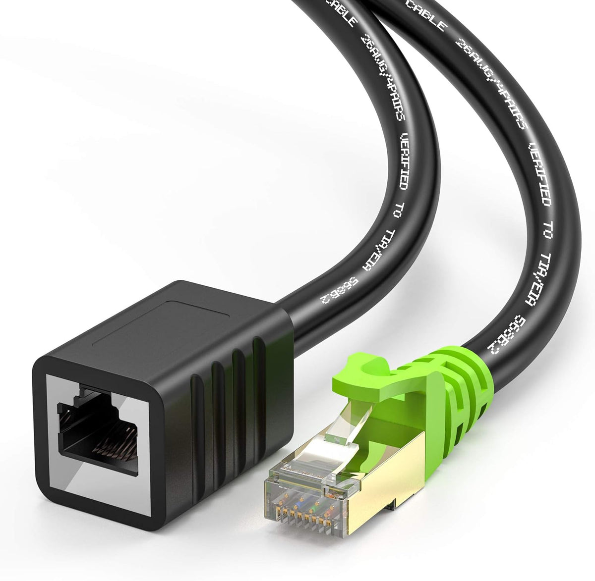Ethernet Extension Cable 25ft Cat6a Shielded RJ45 Male to Female H349952