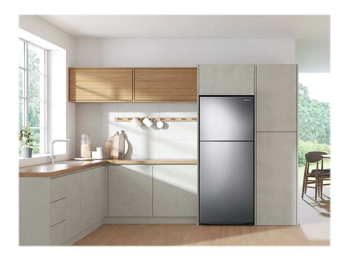 Top Freezer Freestanding Refrigerator Black Stainless Steel Z473020