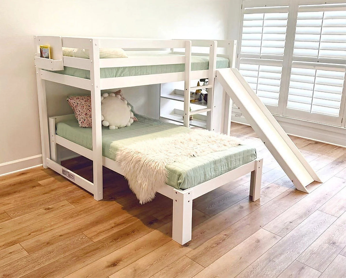 L Shaped Bunk Beds with Storage and Slide Y861