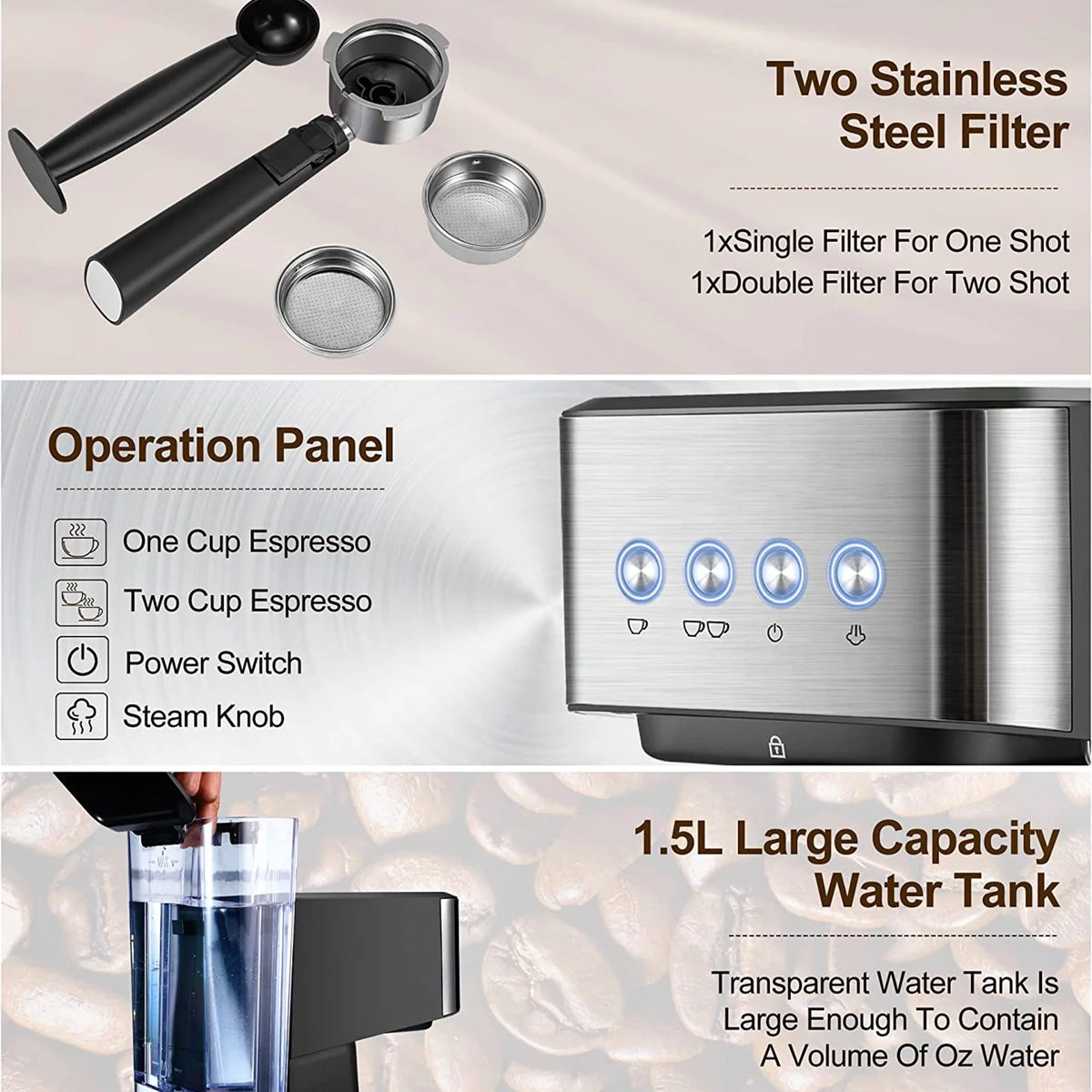 1050W 1.5L Coffee Maker N941