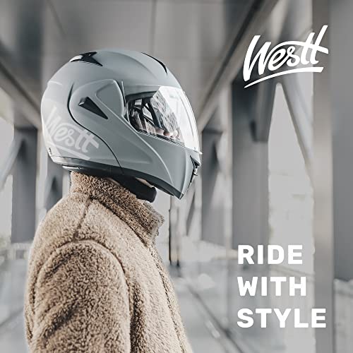 Modular Motorcycle Helmet with Dual Visor Full Face Flip Up T615802