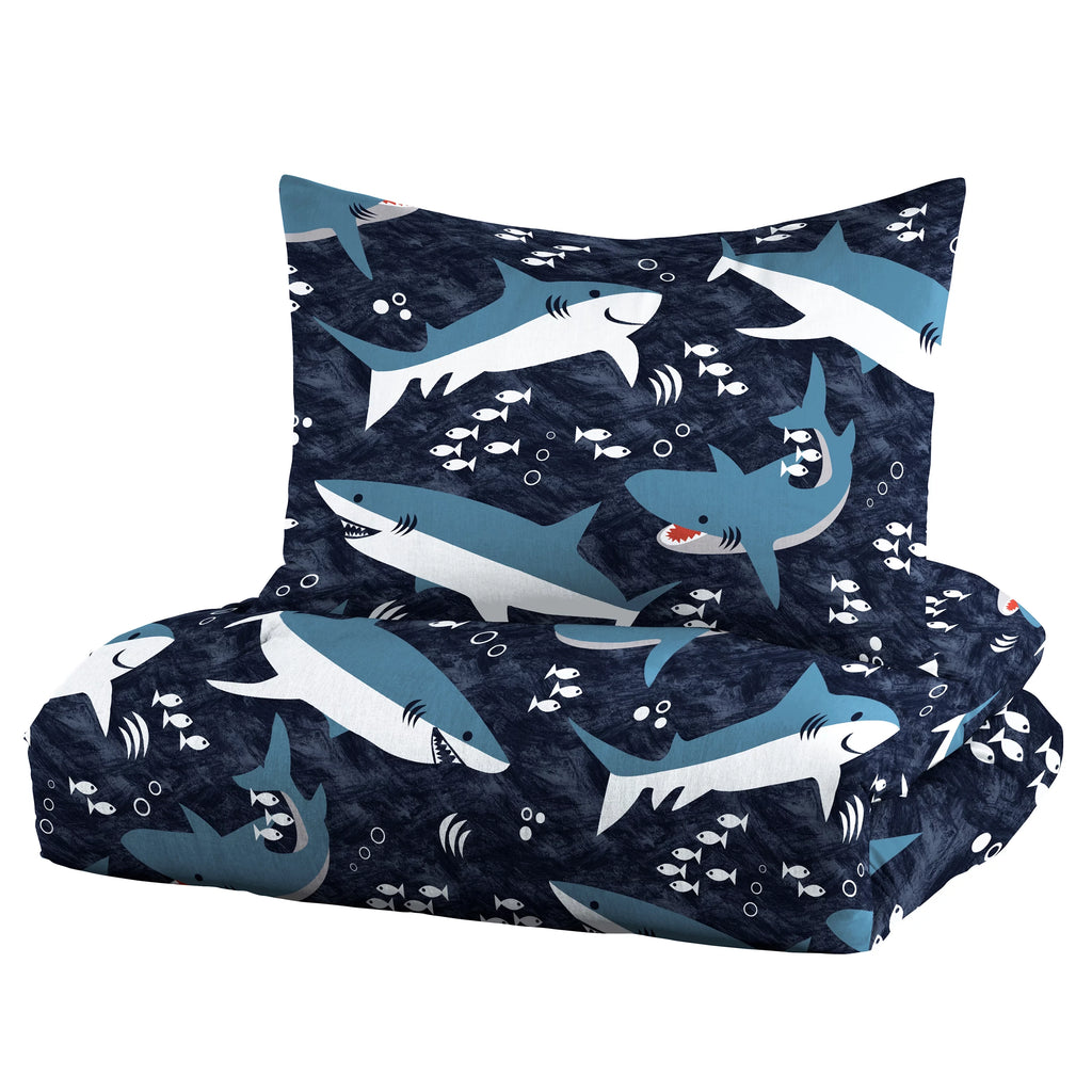 Navy Polyester Cotton Twin 2 Piece Comforter Set V1250