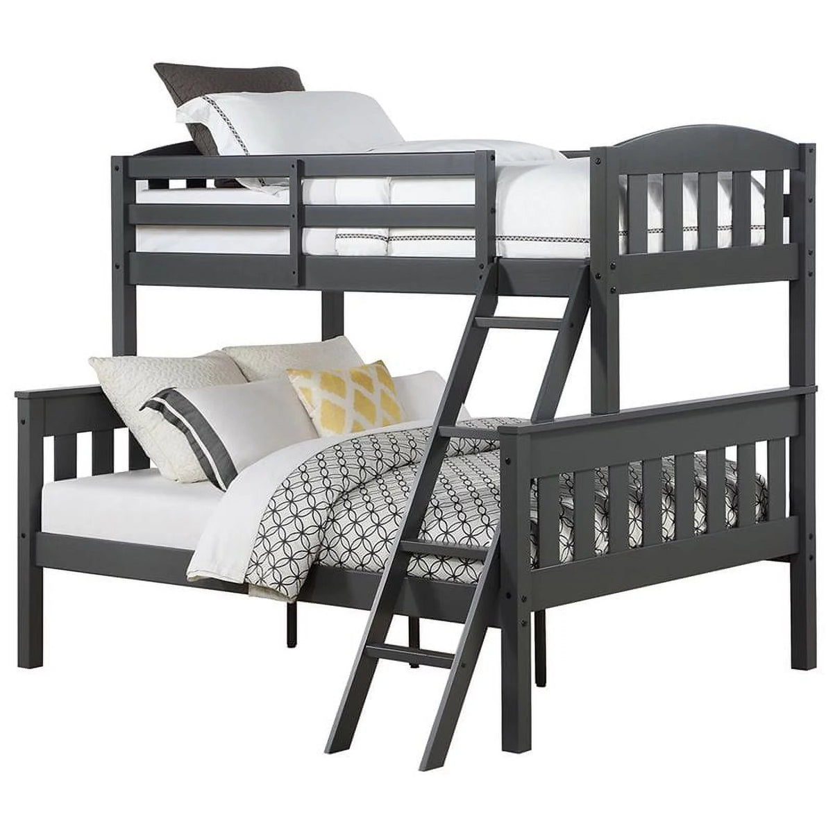 Slate Gray Wood Twin Over Full Bunk Bed W5050