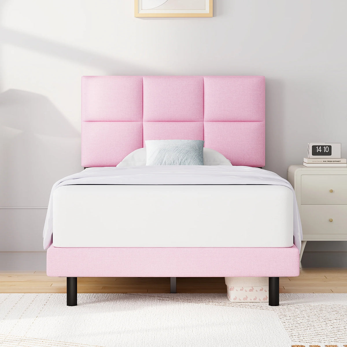 Queen Size Fabric Upholstered Bed Frame L7557