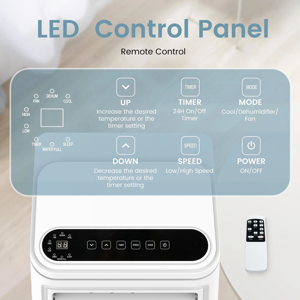 5000BTU Portable Air Conditioner with Remote, Dehumidifier & Fan Z5229