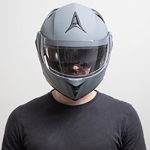 Modular Motorcycle Helmet with Dual Visor Full Face Flip Up T615802
