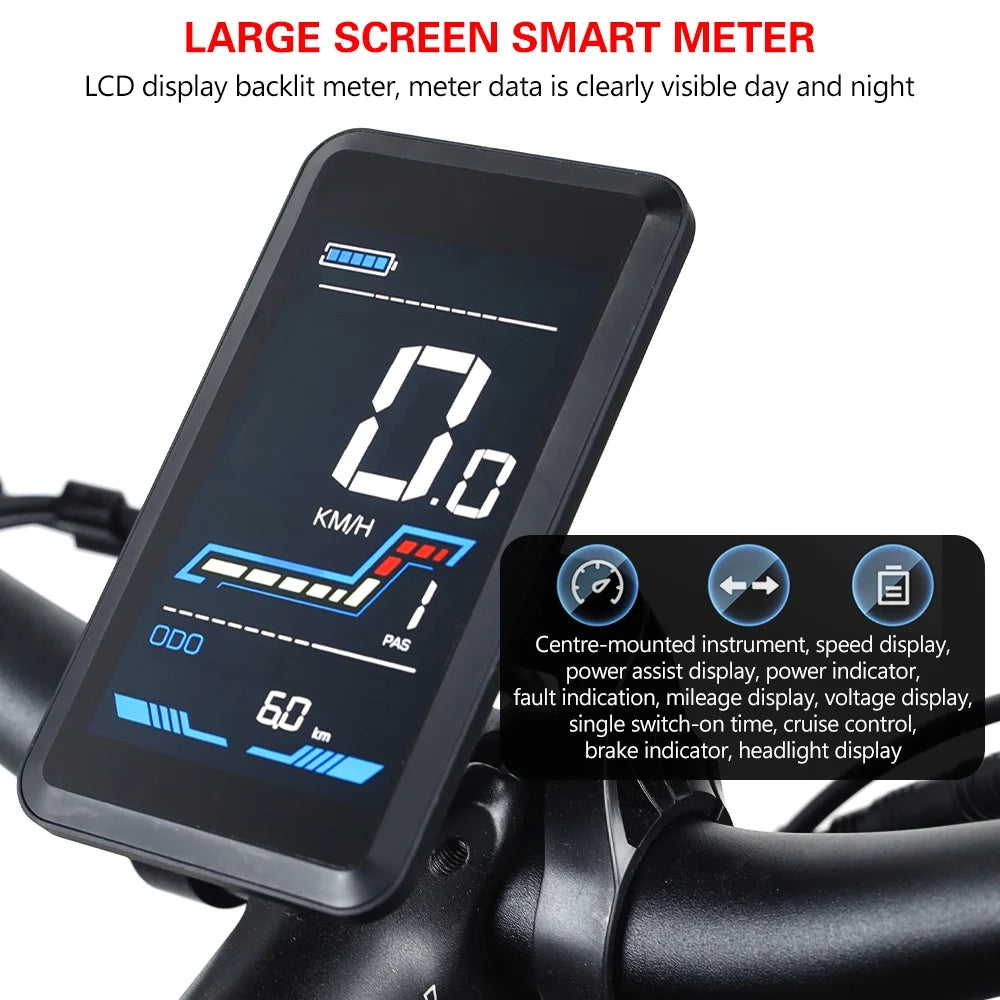20 Fat Tire 1200W Electric Bike with Removable Battery Red N109
