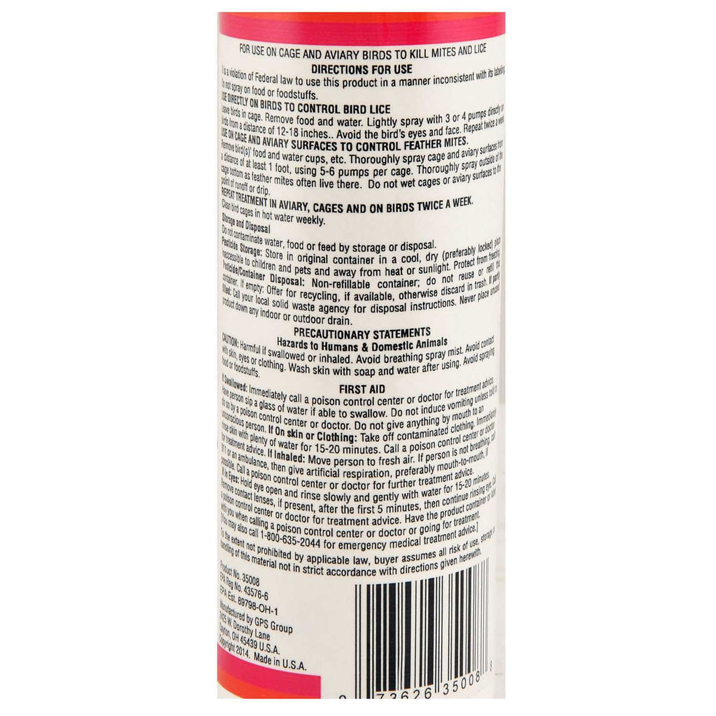 Mite & Lice Spray for Birds G433631