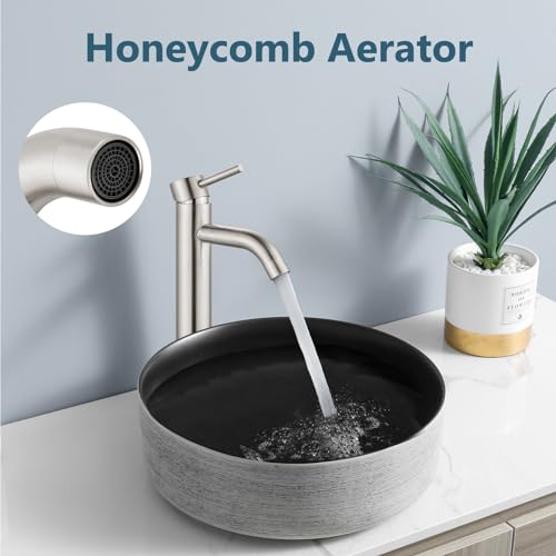 Matte Black Tall Stainless Steel Vessel Sink Faucet O333