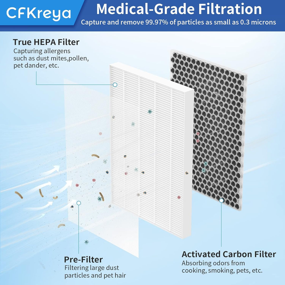 OV200 Replacement Filter Kit with True HEPA and Activated Carbon Filters X395