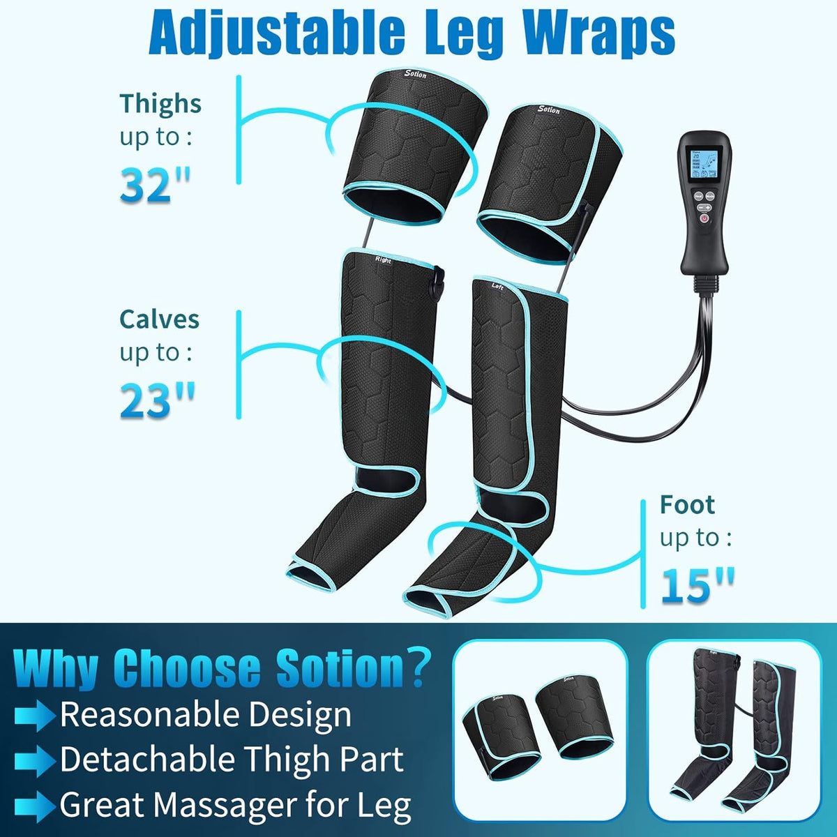 Air Compression Leg Massager with Heat J8413