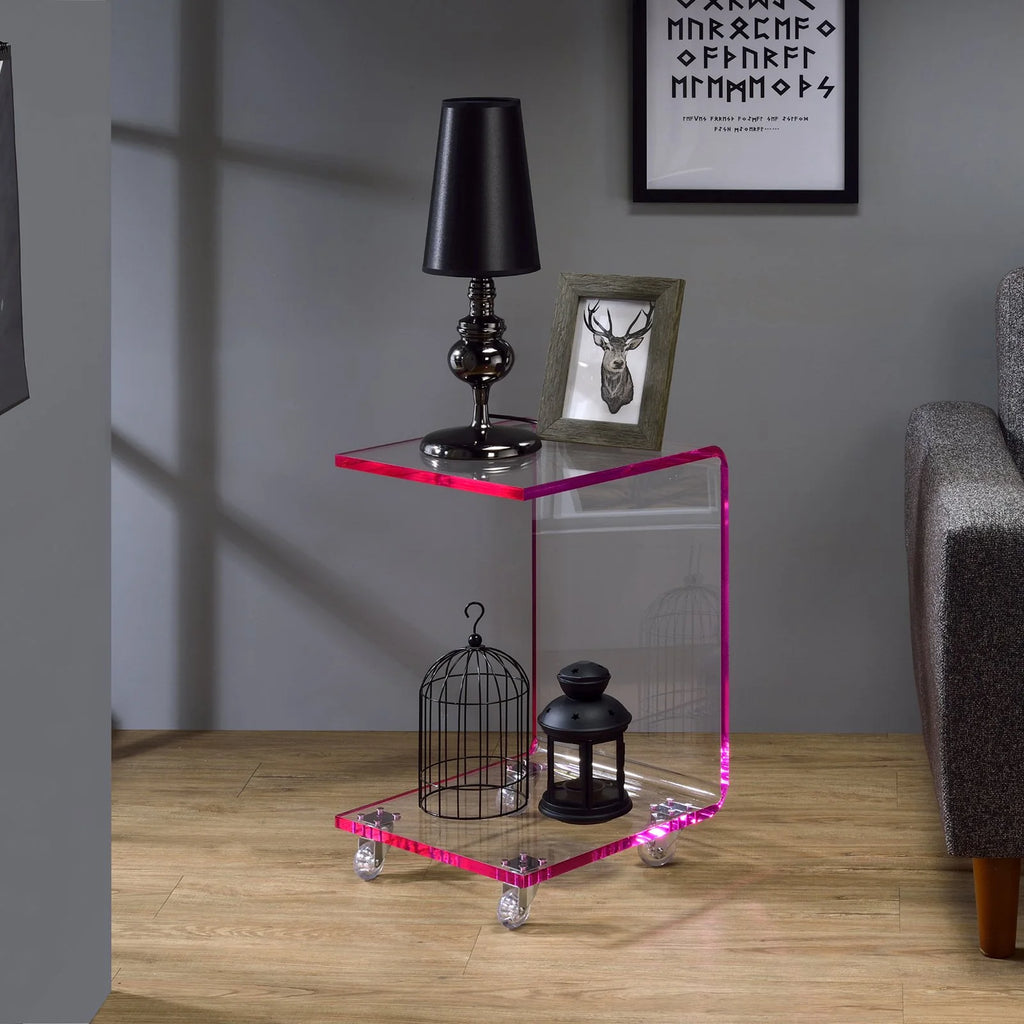 Clear Lucite and Acrylic Accent Table O4699