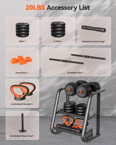 Adjustable Dumbbells Free Weight Set with Connector T524
