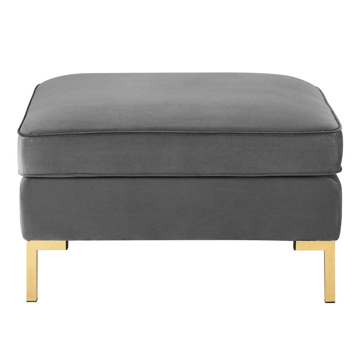 Grey Velvet Accent Chair Ottoman R25072
