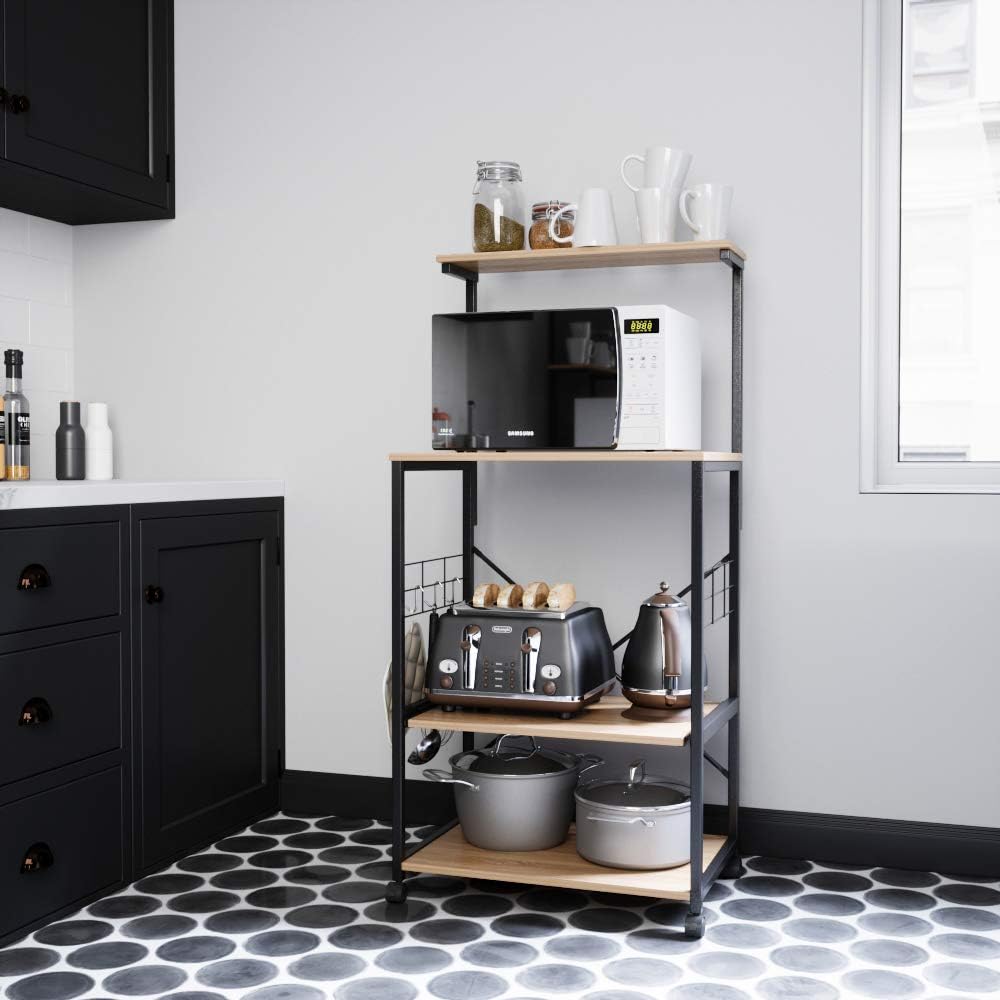 4 Tier Kitchen Bakers Rack with Storage Shelf X673316