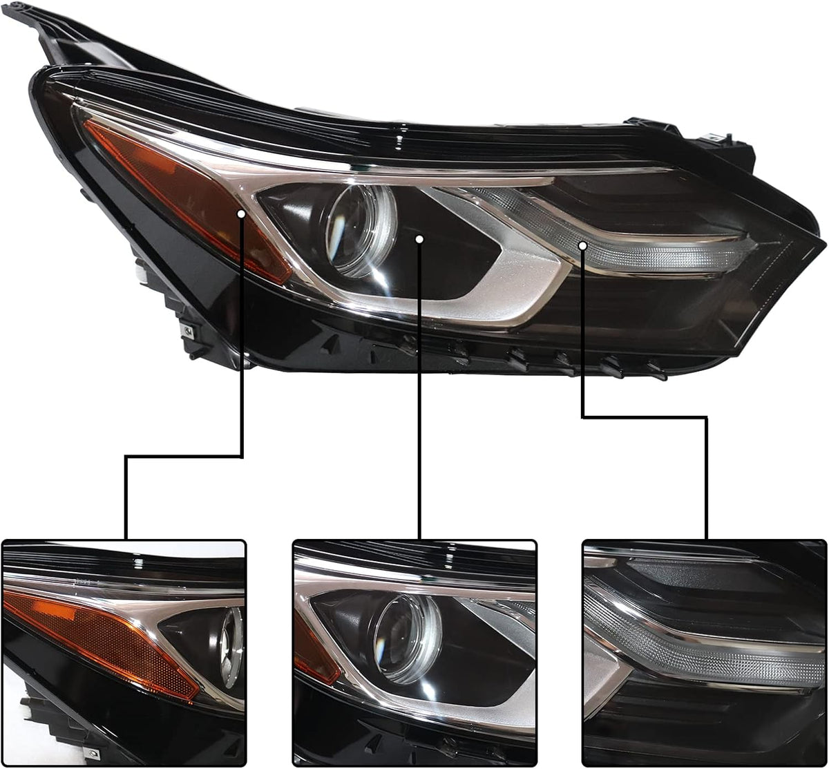 Halogen Headlights Assembly with LED DRL Side Marker Passenger Side A812466