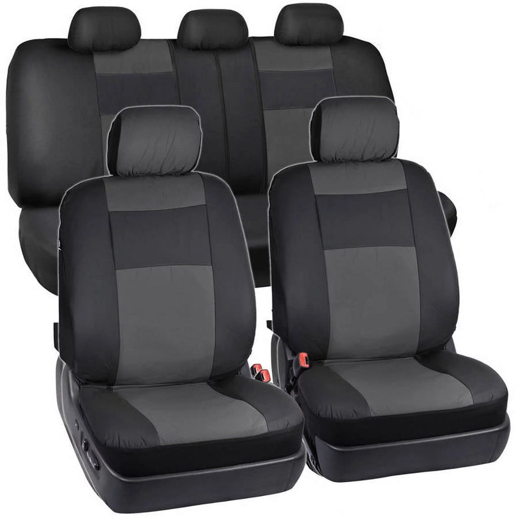 2-Tone PU Leather Car Seat Covers with Steering Wheel Cover N1682