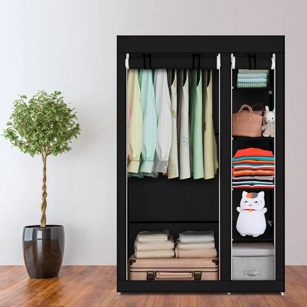 Black Portable Non-woven Fabric Clothes Closet B6408
