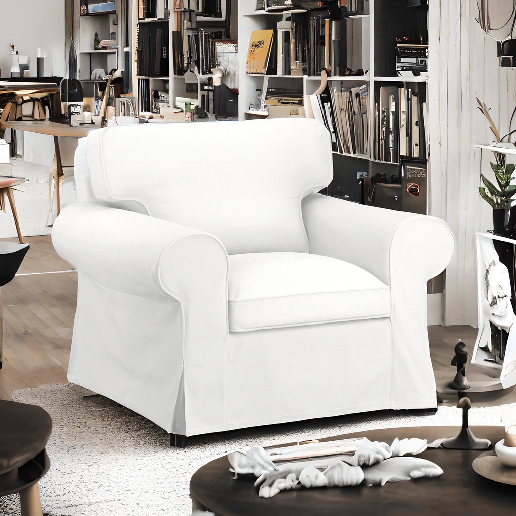 White Armchair Slip Cover L568058