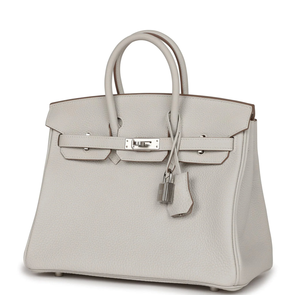 Birkin 25 Gris Pale Togo Palladium Hardware W77037