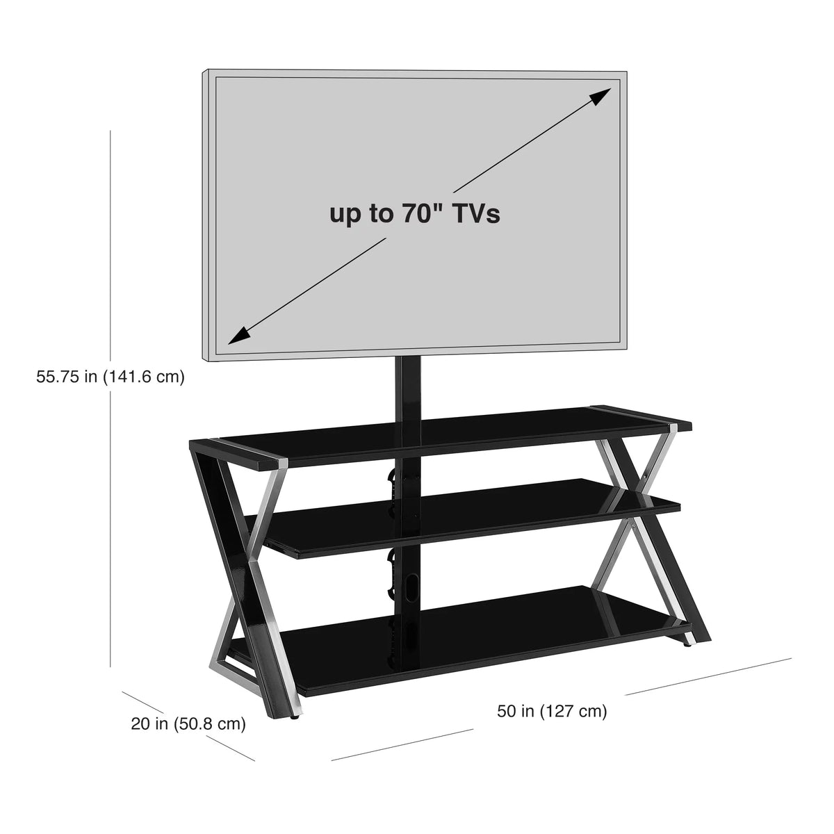 Black 3-in-1 Television Stand Y403416