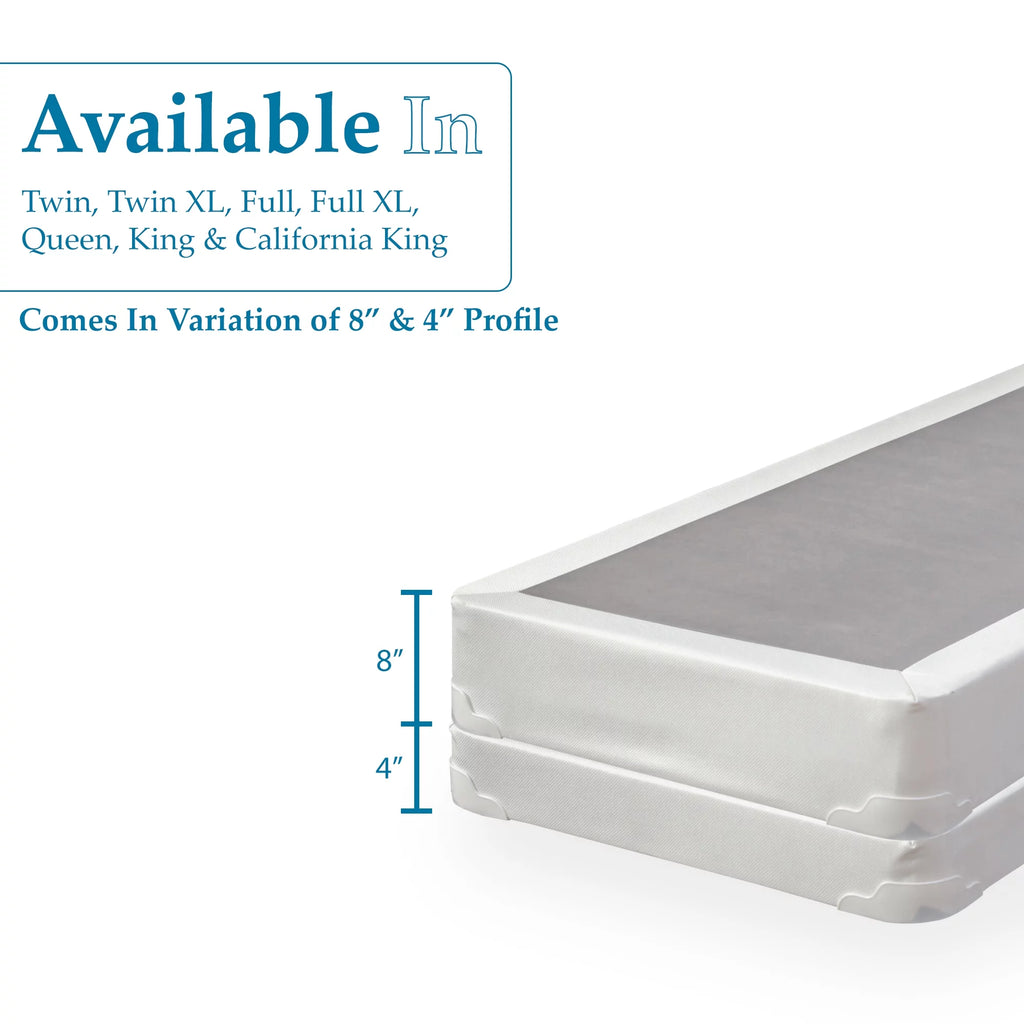 4" Split Fully Assembled Wood Box Spring, Queen, White W287446