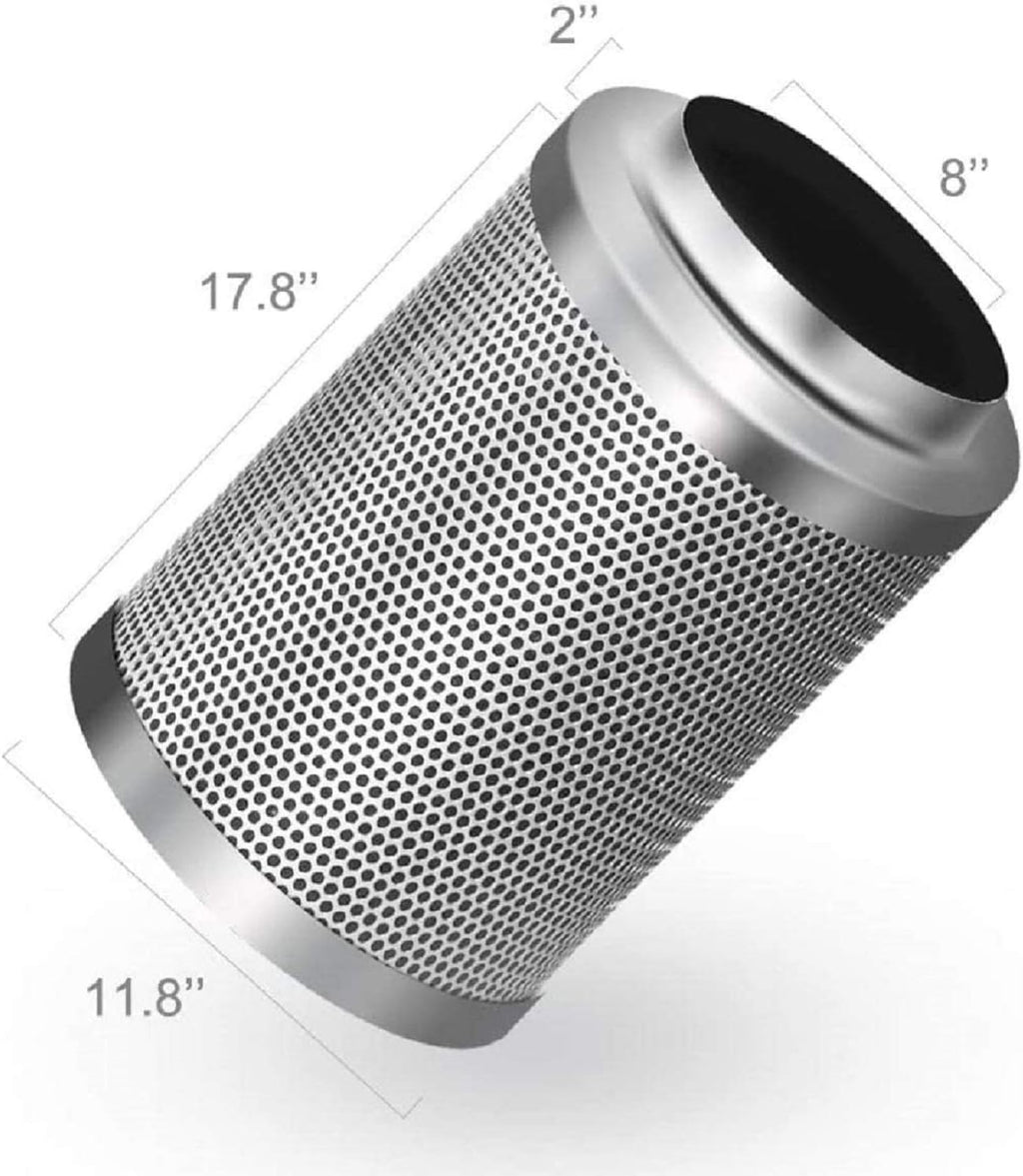 8 Inch 500 CFM Inline Fan Carbon Filter 25 Feet Ducting Combo U7022