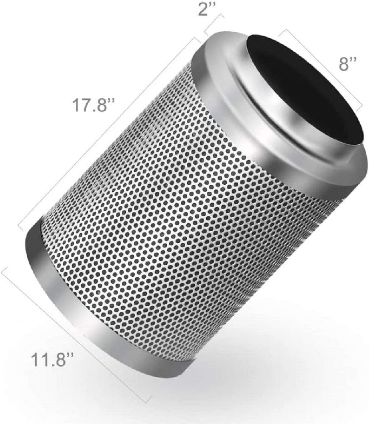 8 Inch 500 CFM Inline Fan Carbon Filter 25 Feet Ducting Combo U7022