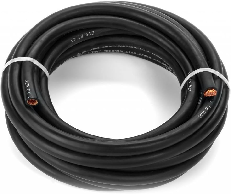 1/0 Gauge Welding Cable 600 Volt Black 50 Feet V259307
