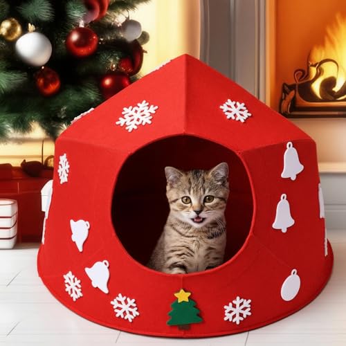Large Christmas Cat Bed with Detachable Washable Cover R86058