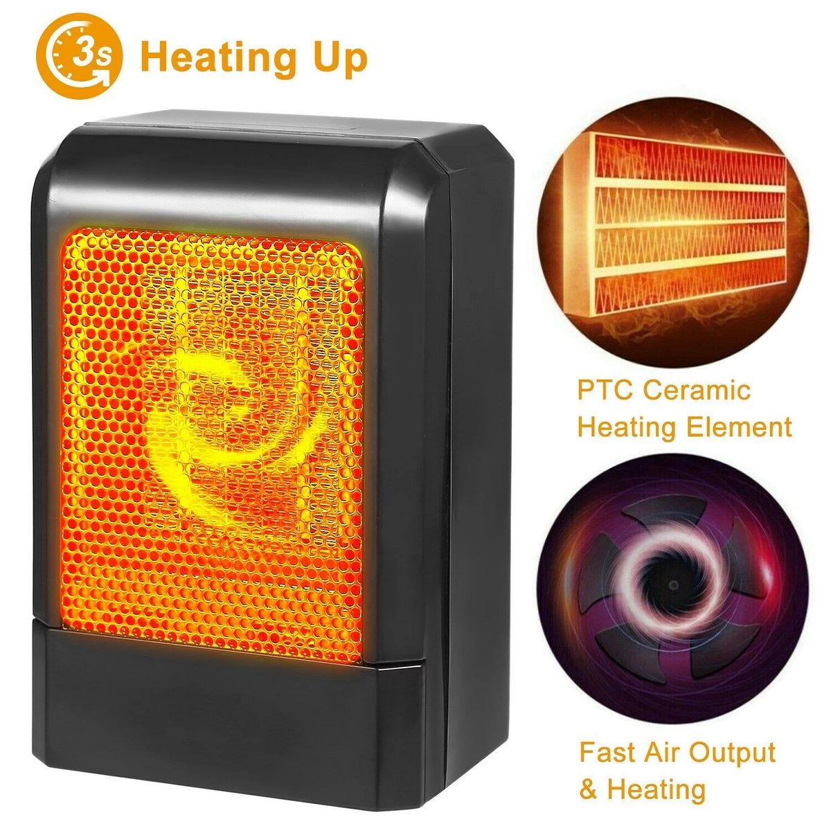 500W Mini Ceramic Electric Heater K919136