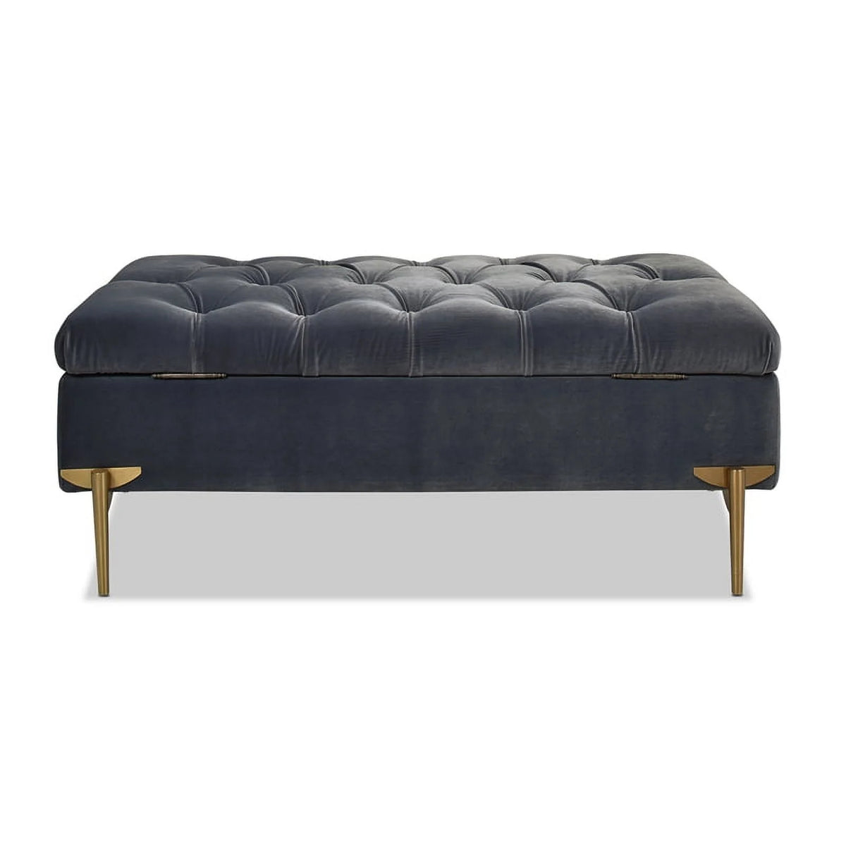 Upholstered Storage Bench Ottoman Steel Gray W2264