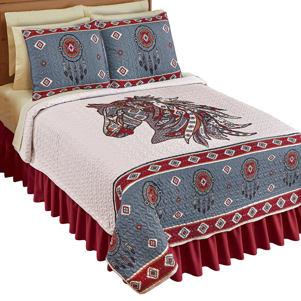 Southwest Aztec Horse and Dreamcatcher Quilt I319
