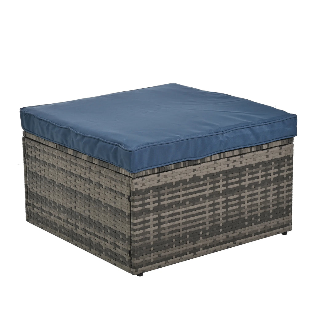 4 Piece Wicker Patio Furniture Set with 2 Ottomans & Coffee Table Y654