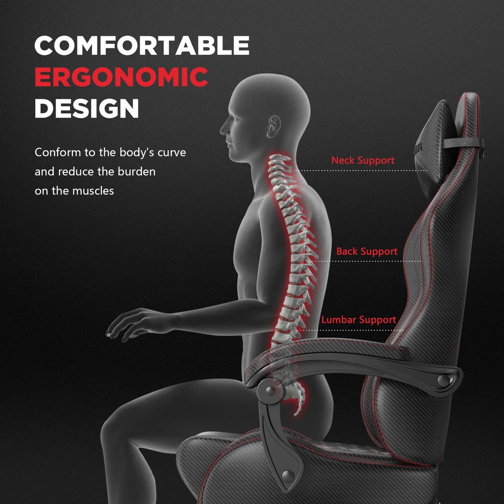 Black Gaming Chair with Footrest and Massage Lumbar Support Z57928
