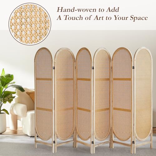 3 Panel Folding Rattan Room Divider S79106