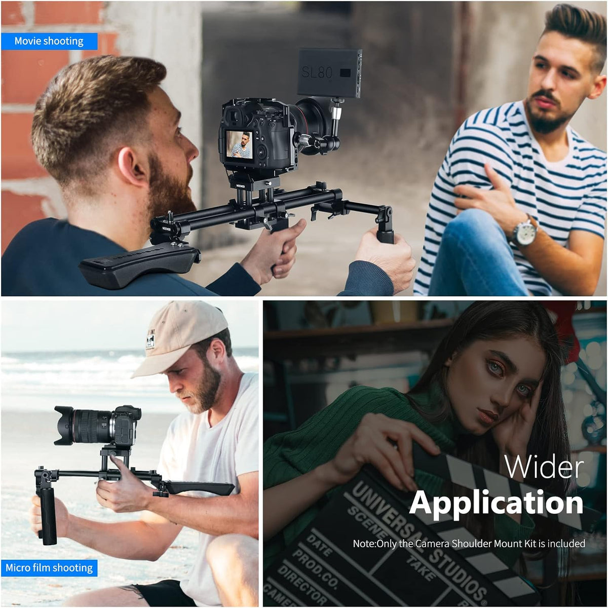 Aluminum Alloy Camera Shoulder Rig with 15mm Rod P61188