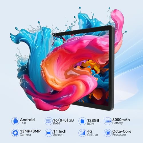 Android 14 Tablet 11 inch 128GB Octa-Core 8000mAh A420