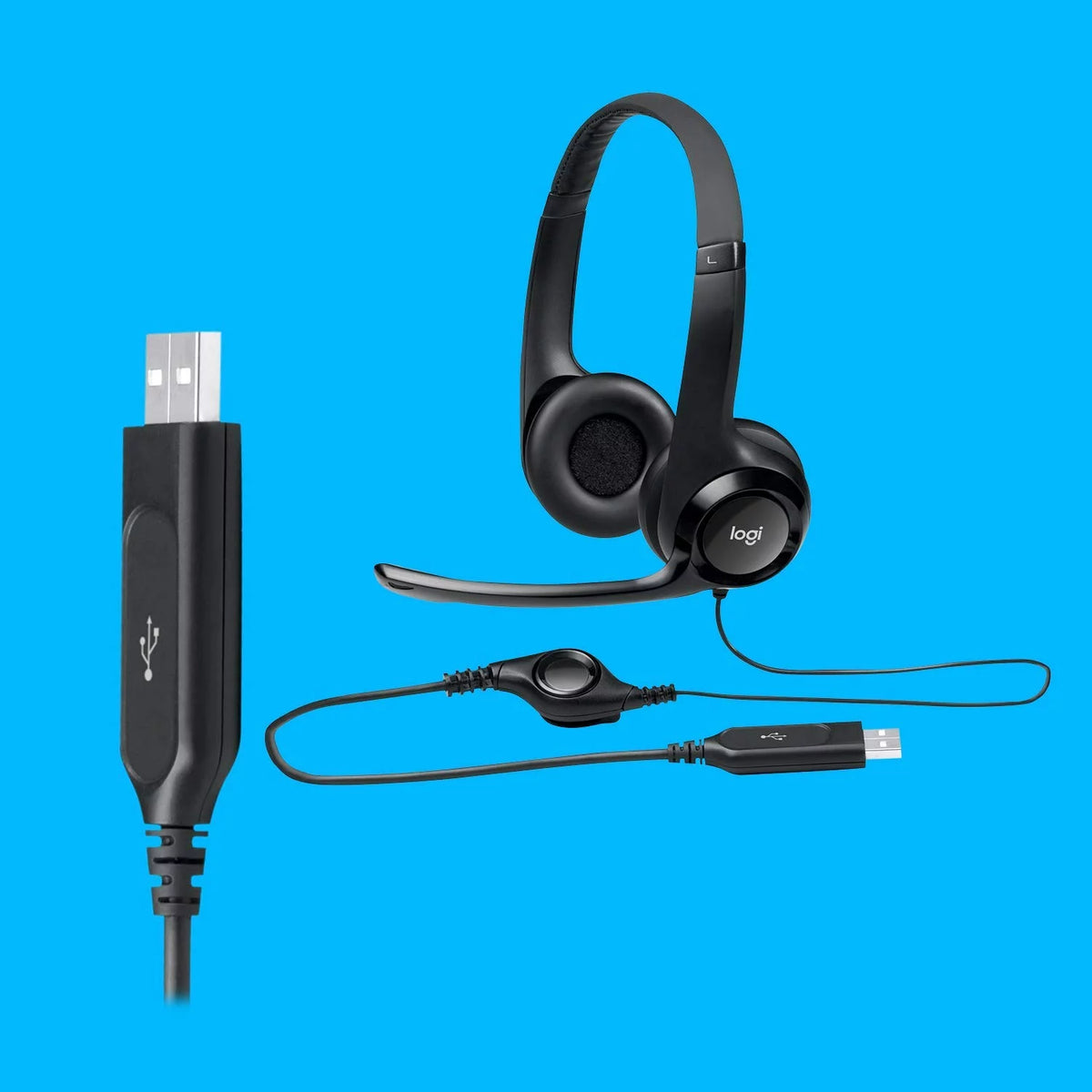 USB Headset with Noise Cancelling Mic Case of 20 U828