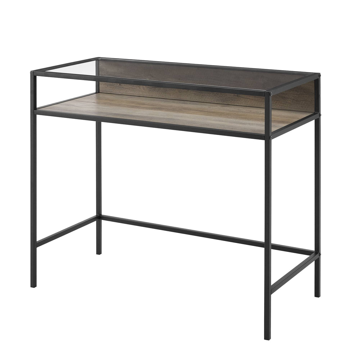 35x22 Metal & Wood Compact Desk with Glass Z67180