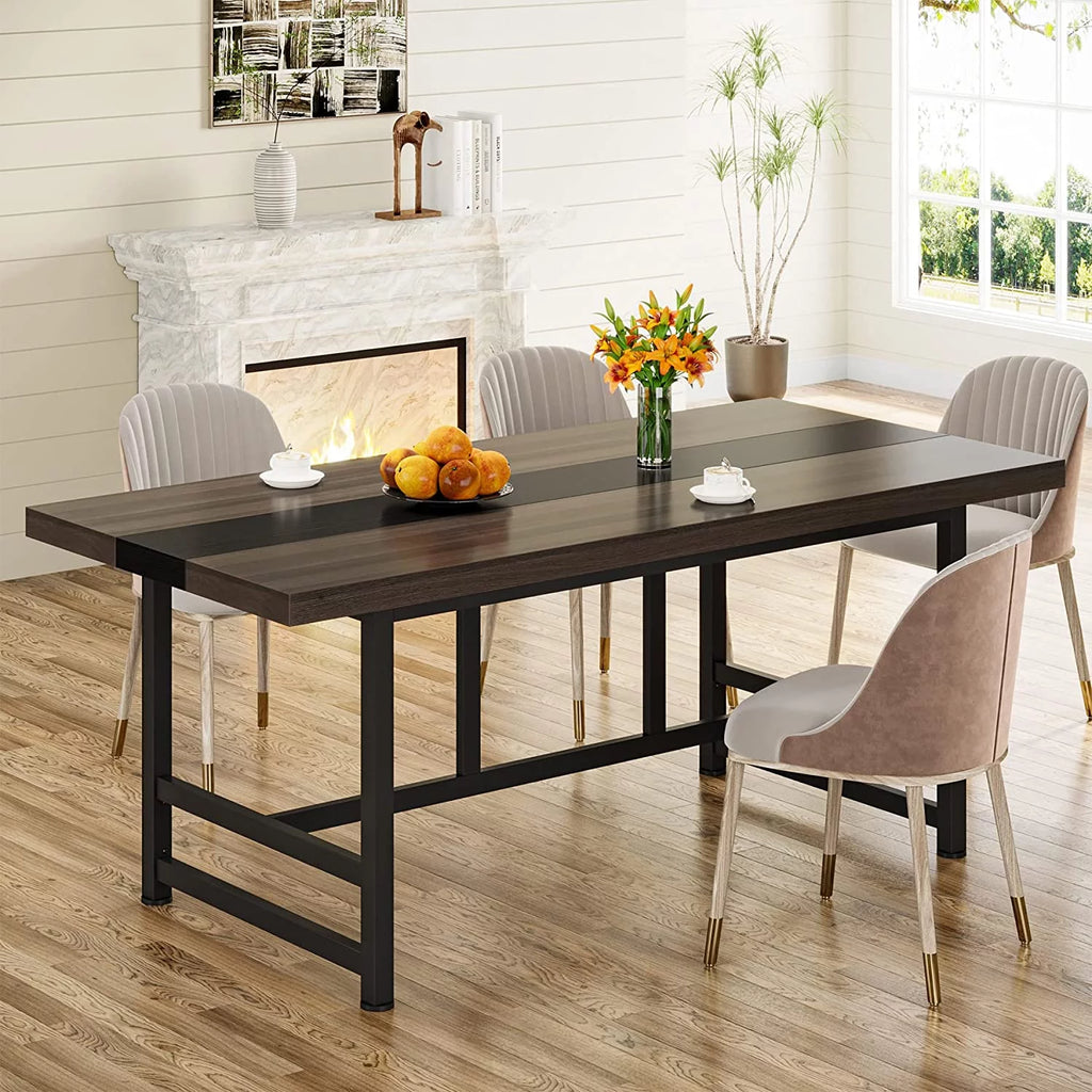 70 Inch Dark Grey Wood Dining Table N3176