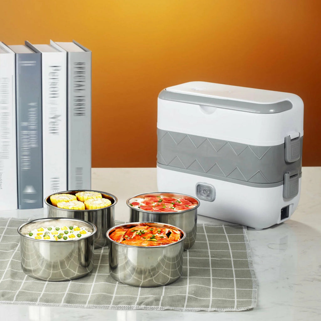 Electric Heated Lunch Box Portable Food Warmer Stainless Steel 110V G8120