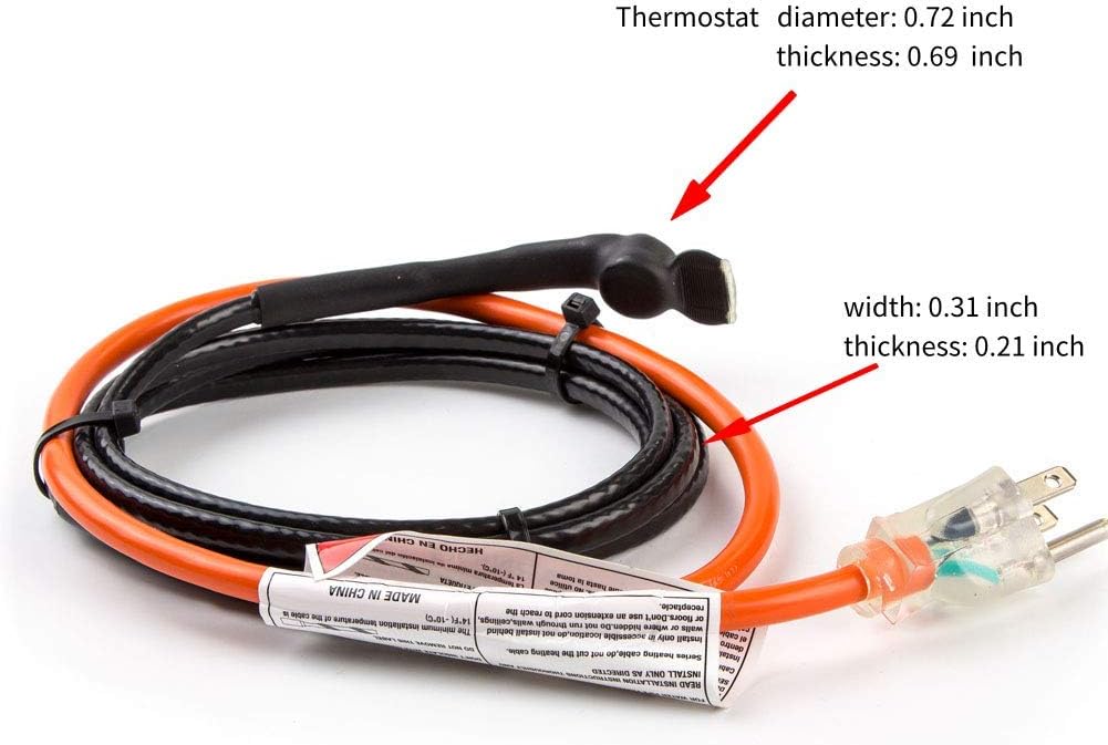80-feet Pipe Heating Cable with Built-in Thermostat Pack of 2 N664