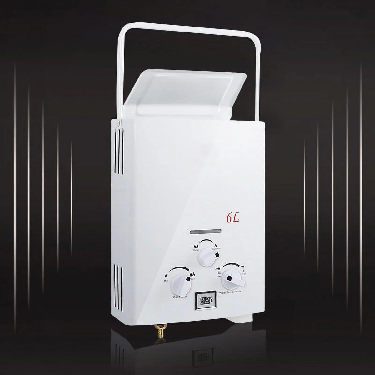 6L Portable Tankless Water Heater 1.6 GPM LPG with Digital Display U2218