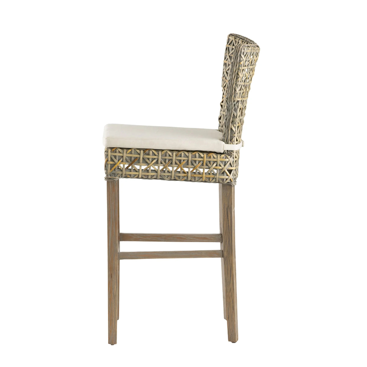 Gray Woven Padded Seat Bar Chair I40414