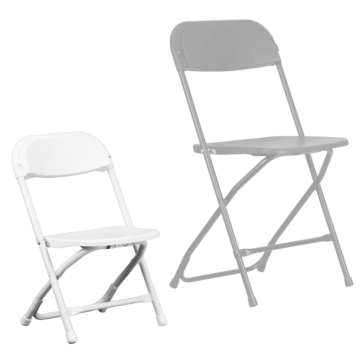 10 Pack Kids White Plastic Folding Chair V297