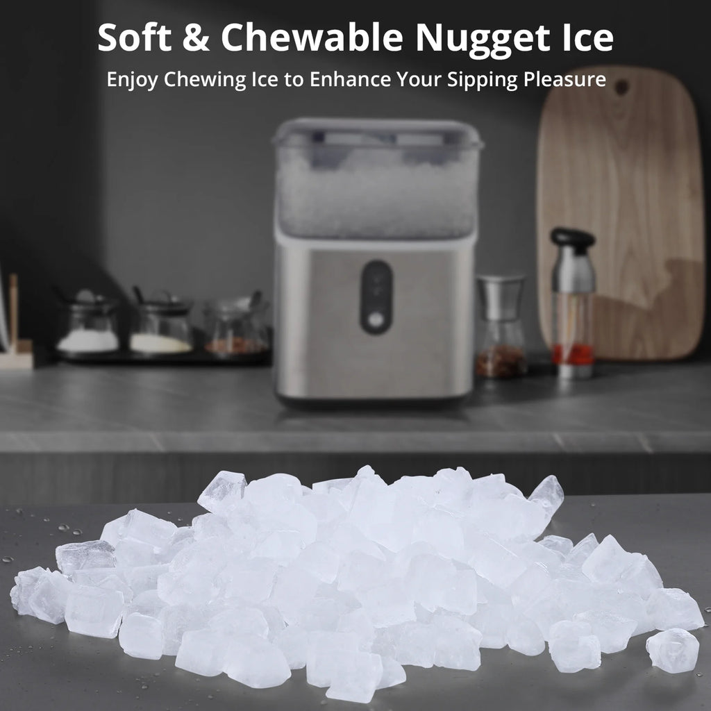 Nugget Ice Maker Countertop Self-Cleaning Stainless Steel J54112