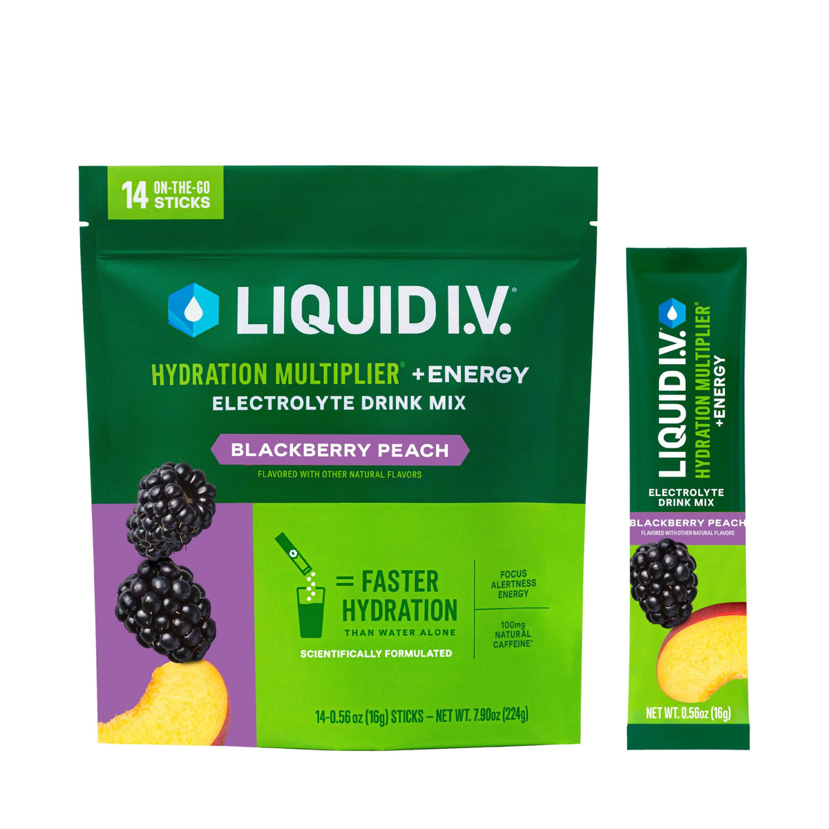 BlackBerry Peach Electrolyte Powder Drink Mix 14 Servings O108363