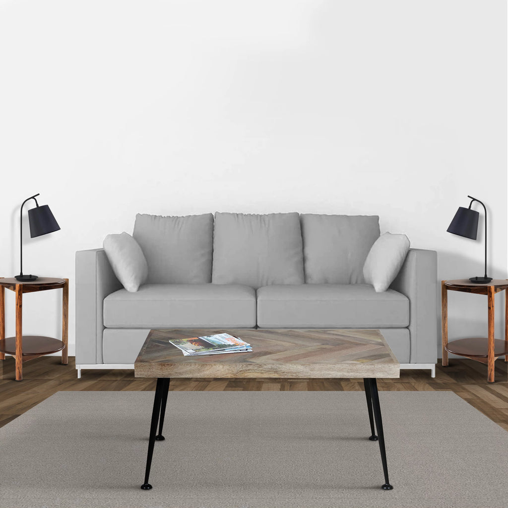 36 Inch Rectangular Mango Wood Coffee Table U596